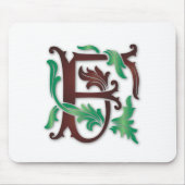 Fleur-de-lis F Monogramm Mousepad (Vorne)