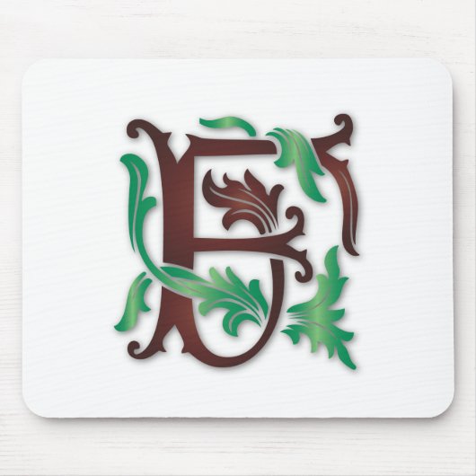 Fleur-de-lis F Monogramm Mousepad (Vorne)