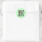 Fleur-de-lis F Monogramm Runder Aufkleber (Tasche)