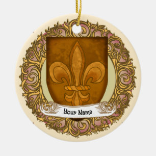 Fleur De Lis Familienwappen Nachname Keramik Ornament