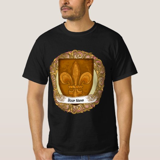 Fleur De Lis Family Crest Surname T-Shirt (Vorderseite)