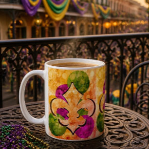 Fleur-de-Lis Farbige Tasse