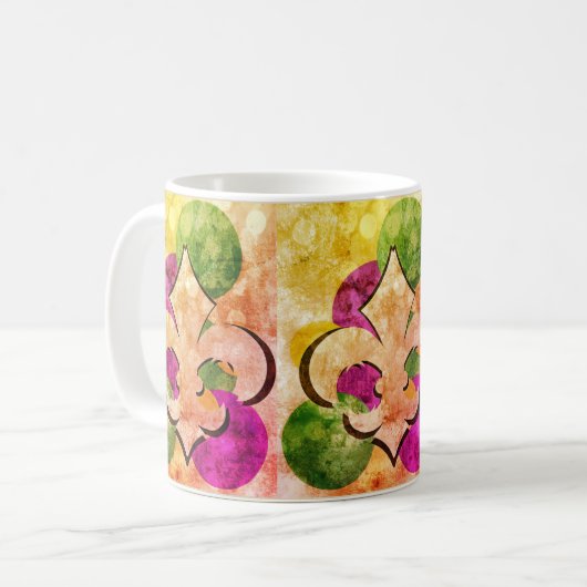 Fleur-de-Lis | Farbige Tasse (Vorderseite Links)