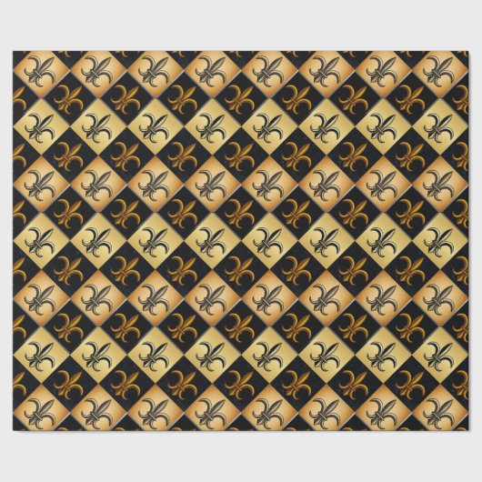 Fleur De Lis Fliesen Geschenkpapier (Saum)