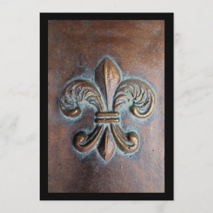 Fleur De Lis, gealterter Kupfer-Look-Druck Einladung