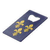 Fleur-de-lis Geldbeutel Flaschenöffner (Rückseite Schrägansicht)