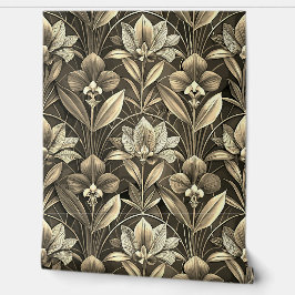 Fleur de lis Geometric Art Deco Gold Pattern Tapete