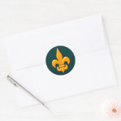 Fleur De Lis Gold Runder Aufkleber (Umschlag)