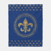 Fleur-de-lis - Gold und Royal Blue Fleecedecke (Vorderseite)