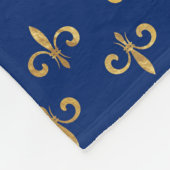 Fleur-de-lis - Gold und Royal Blue Fleecedecke (Ecke)