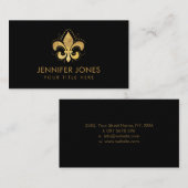 Fleur-de-lis Golden Embossed Visitenkarte (Vorne/Hinten)