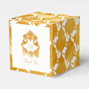 Fleur de Lis Goldmuster - Rokoko-Wappen-Hochzeit Geschenkschachtel