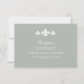 Fleur-de-lis Gray White Wedding Reception Card Einladung (Vorderseite)