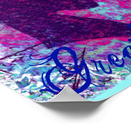 Fleur-De-Lis Great Dane Poster (Ecke)