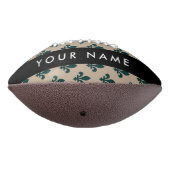 Fleur de Lis, Green on Beige, Royal, Your Name Football (Gedreht 270)