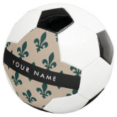 Fleur de Lis, Green on Beige, Royal, Your Name Fußball (Dreiviertel)