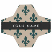 Fleur de Lis, Green on Beige, Royal, Your Name Fußball (Flach)