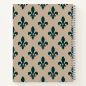 Fleur de Lis, Green on Beige, Royal, Your Name Notizblock (Rückseite)
