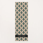 Fleur de Lis, Green on Beige, Royal, Your Name Yogamatte (Vorderseite)