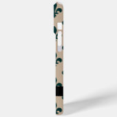 Fleur de Lis, Grün auf Beige, Royal, Ihr Name Case-Mate iPhone Hülle (Rückseite / Links)
