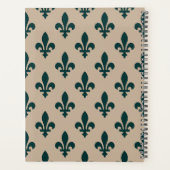 Fleur de Lis, Grün auf Beige, Royal, Ihr Name Planer (Rückseite)