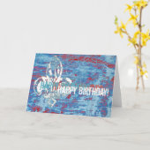 fleur-de-lis Grunge Geburtstag Karte (Gelbe Blume)