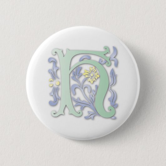 Fleur-de-lis H Monogramm Button (Vorderseite)