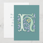 Fleur-de-lis H Monogramm Einladung (Vorne/Hinten)