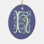 Fleur-de-lis H Monogramm Keramikornament (Rechts)
