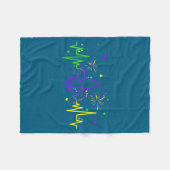 Fleur De Lis Heartbeat Nurse Mardi Gras Carnival M Fleecedecke (Vorderseite (Horizontal))