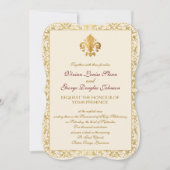 Fleur-de-lis-Hochzeit Einladung (Vorderseite)