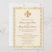 Fleur-de-lis-Hochzeit Einladung (Vorderseite)