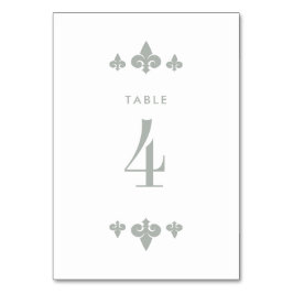 Fleur-de-lis-Hochzeitskarten für Tischnummer