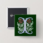 Fleur-de-lis-I-Monogramm Button (Vorne & Hinten)