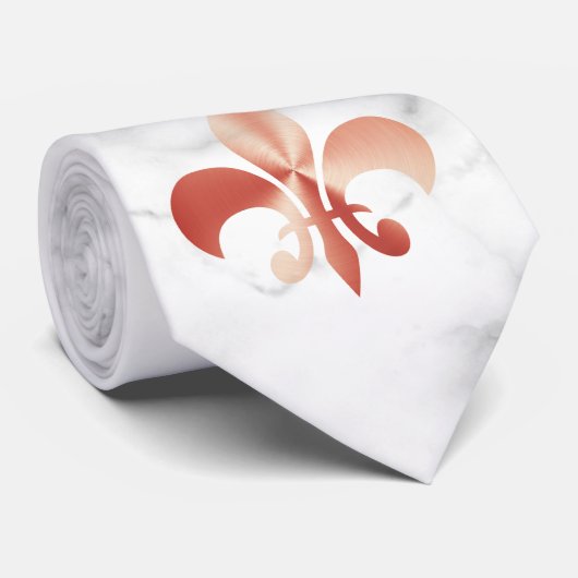 Fleur-de-lis in Marmor-Look Krawatte (Gerollt)
