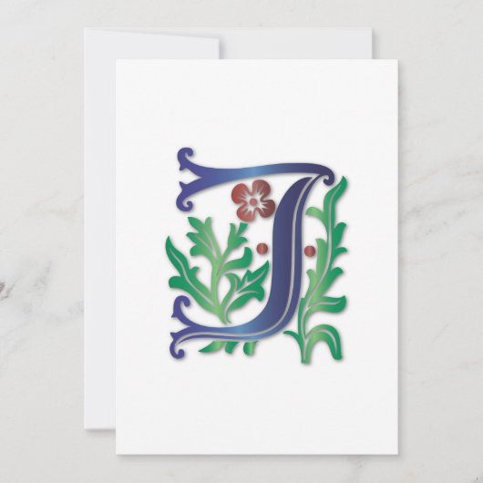 Fleur-de-lis J Monogram Einladung (Vorderseite)