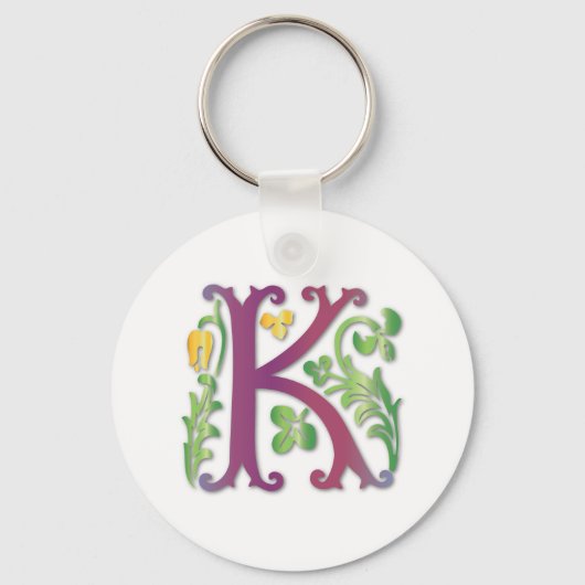 Fleur-de-lis-K-Monogramm Schlüsselanhänger (Vorderseite)