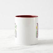 Fleur-de-lis-K-Monogramm Zweifarbige Tasse (Mittel)