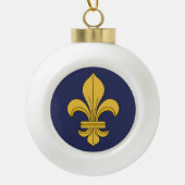 Fleur-de-lis Keramik Kugel-Ornament (Vorderseite)