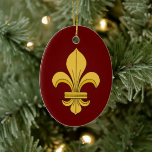 Fleur-de-lis Keramik Ornament
