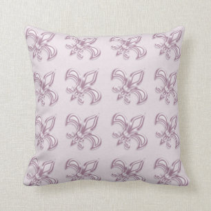 Fleur de Lis königlich rosa metallisch Muster Kissen