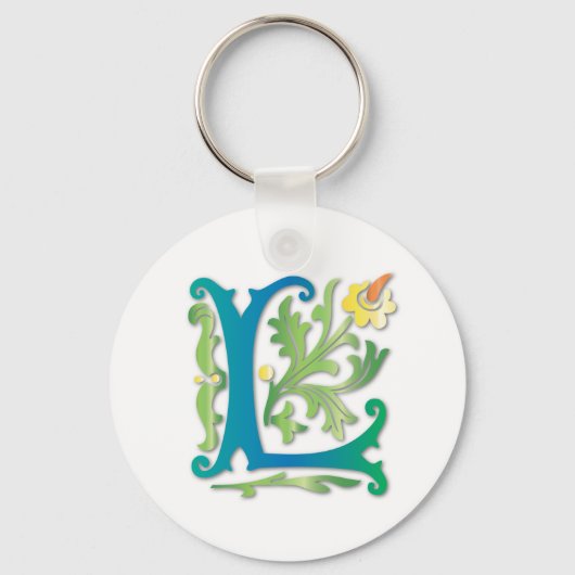 Fleur-de-lis L Monogram Schlüsselanhänger (Vorderseite)