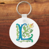 Fleur-de-lis L Monogram Schlüsselanhänger (Vorderseite)