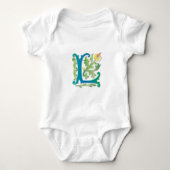 Fleur-de-lis L Monogramm Baby Strampler (Vorderseite)
