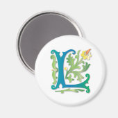 Fleur-de-lis L Monogramm Magnet (Vorderseite/Rückseite)