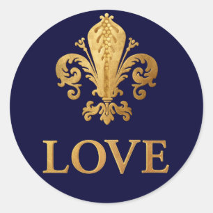 Fleur-de-lis-Liebe Runder Aufkleber