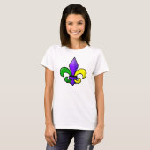 Fleur-de-lis-Lila-Green-Gold T-Shirt (Vorne ganz)