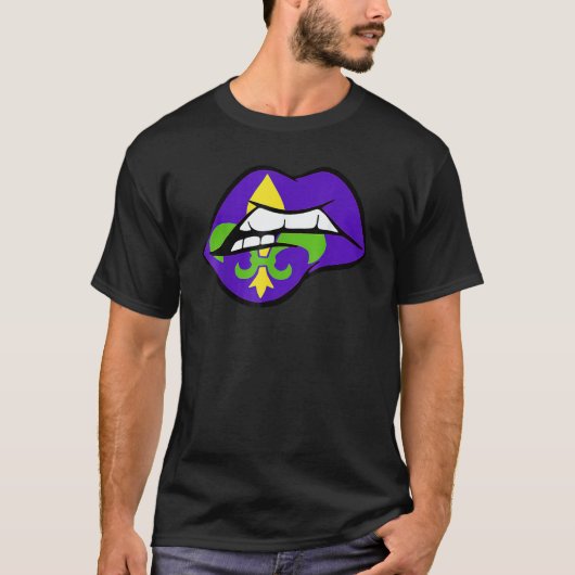 Fleur De Lis Lips Cool Mardi Gras Carnival Women G T-Shirt (Vorderseite)