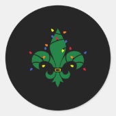 Fleur De Lis Louisiana New Orleans Lily Symbol Chr Runder Aufkleber (Vorderseite)