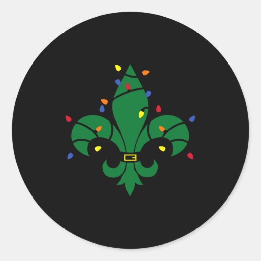 Fleur De Lis Louisiana New Orleans Lily Symbol Chr Runder Aufkleber (Vorderseite)